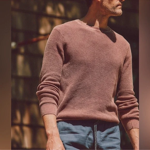 Faherty Sunwashed Plum Wine Crewneck Sweater Size Med